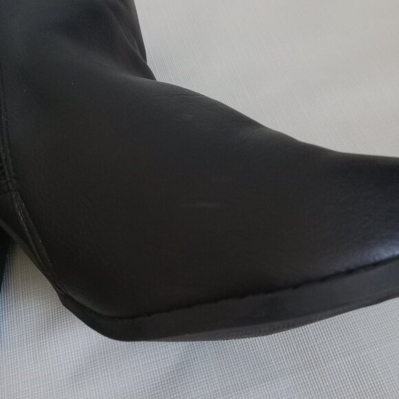 Charlotte Russe Black Faux Leather Chunky Block Heel Ankle Booties Women's 8 - Picture 8 of 12